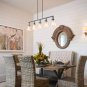 SHENGYADI 5-Light Amber Crackled Glass Pendant Light Modern Kitchen Island Lighting