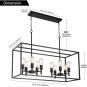VINLUZ 10 Lights Kitchen Island Pendant Lighting Black Farmhouse Industrial Chandelier