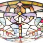 Semi Flush Mount Light Glass Shade Ceiling Light Fixture with 16 Inch Stained Glass Shade  3- Light