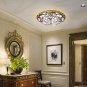 Semi Flush Mount Light Glass Shade Ceiling Light Fixture with 16 Inch Stained Glass Shade  3- Light