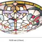 Semi Flush Mount Light Glass Shade Ceiling Light Fixture with 16 Inch Stained Glass Shade  3- Light