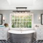 NOXARTE L47" Rectangular Crystal Chandelier Matt Black Metal Frame Island Hanging Lamp