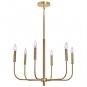 6 Lights Brushed Brass Chandelier Lighting Fixture Adjustable Height Classic Farmhouse Style
