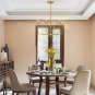 6 Lights Brushed Brass Chandelier Lighting Fixture Adjustable Height Classic Farmhouse Style