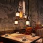 Industrial Retro Wooden Chandelier Retro Fluffy Lantern Chandelier 4 Lamps Hanging Lighting