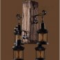 Industrial Retro Wooden Chandelier Retro Fluffy Lantern Chandelier 4 Lamps Hanging Lighting