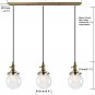 Vintage Rustic Industrial 3-Lights Kitchen Island Chandelier Triple Pendant Hanging Ceiling Lighting