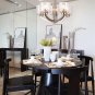 22" 5-Light E26 Large Chandelier Brushed Nickel Hammered Glass Traditional Hanging Pendant Lighting