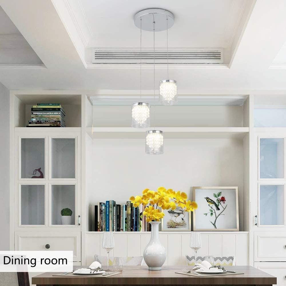 Flush Mounting Lamp Led Pendant Lamp Chrome Plated Transparent K9 Crystal Aluminum H10.2 X D23.6