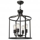 4-Lights Foyer Chandeliers Oil Rubbed Bronze Dining Room Pendant Lighting Metal Industrial Light