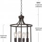4-Lights Foyer Chandeliers Oil Rubbed Bronze Dining Room Pendant Lighting Metal Industrial Light