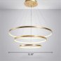 LED Chandeliers Round Shape Drop Ceiling Lighting 3 Ring Hanging Lamp Gold Pendant Light Fixture