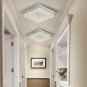 Minimalist Crystal Chandelier LED Fixture 4000K Dimmable Flush Mount Square Pendant Lamp