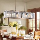 K9 Crystal Chandelier Raindrop Ceiling Lights Fixtures Rectangular Pendant Lighting (Champagne)