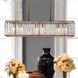 K9 Crystal Chandelier Raindrop Ceiling Lights Fixtures Rectangular Pendant Lighting (Champagne)