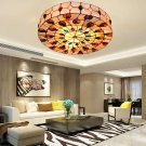 Flush Mount Ceiling Light Shell Shade LED Ceiling Lamp Hand-Made Stained Glass Pendant Light