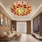 Flush Mount Ceiling Light Shell Shade LED Ceiling Lamp Hand-Made Stained Glass Pendant Light