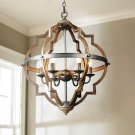 6 Light Farmhouse Orb Chandelier Lighting Flush LED Ceiling Light