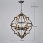 6 Light Farmhouse Orb Chandelier Lighting Flush LED Ceiling Light