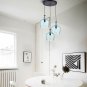 Jojojospring Belinda Mouth Blow Blue Glass Cluster Pendant Lamp Antique Black Surface