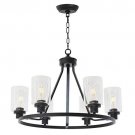 MELUCEE Black Chandelier 8 Lights, Kitchen Island Lighting Industrial Chandelier