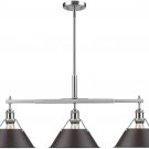 Gold Lighting  Orwell – Three Light Linear Pendant Silver Surface and Copper Plated Lamp