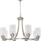 MELUCEE Sputnik Chandelier with Transparent Glass Lampshade In Gray