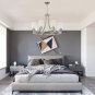 MELUCEE Sputnik Chandelier with Transparent Glass Lampshade In Gray