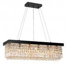 7PM Modern Contemporary Linear Rectangle Rectangular Island Elegant K9 Crystal Chandeliers
