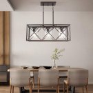 MELUCEE Glass Chandelier, Oil-faced Bronze Chandeliers