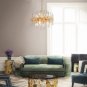 TZOE Modern Chandeliers Crystal Chandelier Golden Metal Clear Glass Adjustable Height