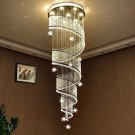 Mossi Modern K9 Crystal Swirl Design Raindrop Chandelier Lighting Flush Mount LED Ceiling Light