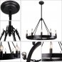 Indoor Retro Round Chandelier, Antique Chandelier, Suitable for Living Room Dining Room Farmhouse