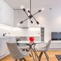 BONLICHT Modern Sputnik Chandelier, 6 Lamps, Retro Industrial Sputnik Lamps Oil Bronze