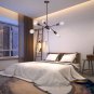 BONLICHT Modern Sputnik Chandelier, 6 Lamps, Retro Industrial Sputnik Lamps Oil Bronze