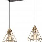 SEEBLEN 2- Light Indoor Island Pendant Light Gold Metal Hanging Ceiling Light Fixtures