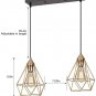 SEEBLEN 2- Light Indoor Island Pendant Light Gold Metal Hanging Ceiling Light Fixtures