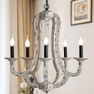 TZOE Country Style Wrought Iron Chandelier, 5 Lamp Candle Chandelier