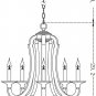 TZOE Country Style Wrought Iron Chandelier, 5 Lamp Candle Chandelier