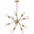 10 Lights Chandeliers Brass  Light Chandelier Industrial Pendant Lighting Semi Flush Mount