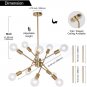 10 Lights Chandeliers Brass  Light Chandelier Industrial Pendant Lighting Semi Flush Mount
