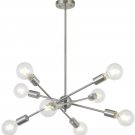 8 Lights Chandelier Lighting with Adjustable Arms  Vintage Industrial Ceiling Light Fixture Nickel