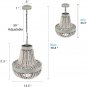 Metal and Circular Wood Bead 3 Lights Retro Vintage Industrial Rustic Ceiling Lamp Light