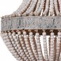 Metal and Circular Wood Bead 3 Lights Retro Vintage Industrial Rustic Ceiling Lamp Light