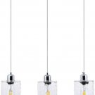 Shengqing 3 lamp transparent hammered glass chandelier modern Island lamp