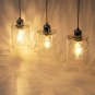 Shengqing 3 lamp transparent hammered glass chandelier modern Island lamp