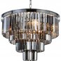 Luxury Chrome Smoke Crystal Modern Contemporary Chandeliers Pendant Ceiling Light 4-Tier Chandelier