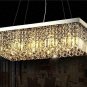 Modern Rainproof Pendant Rectangular Transparent K9 Crystal Pendant Lamp 8 Lamps