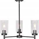 VINLUZ 8 Lamp Shovel Chandelier Chrome Plated Modern Chandelier Restaurant Kitchen Lamps, Black,