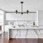 VINLUZ 8 Lamp Shovel Chandelier Chrome Plated Modern Chandelier Restaurant Kitchen Lamps, Black,